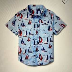 NWT Janie and Jack Sailboat Poplin Shirt, 7